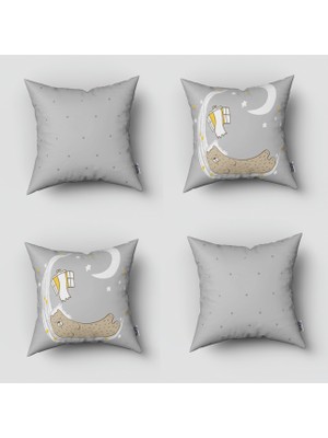 instababyrooms Çift Taraflı Dekoratif 43CM x 43CM Bebek Çocuk Odası 4 Lü Kırlent Kılıfı Model 1390