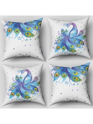 instababyrooms Çift Taraflı Dekoratif 43CM x 43CM Bebek Çocuk Odası 4 Lü Kırlent Kılıfı Model 308