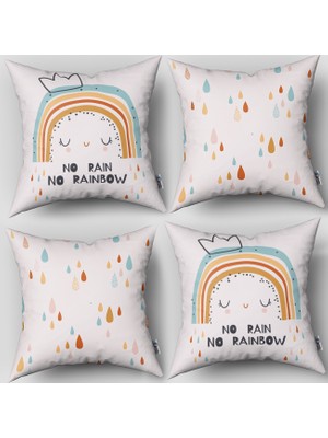 instababyrooms Çift Taraflı Dekoratif 43CM x 43CM Bebek Çocuk Odası 4 Lü Kırlent Kılıfı Model 234
