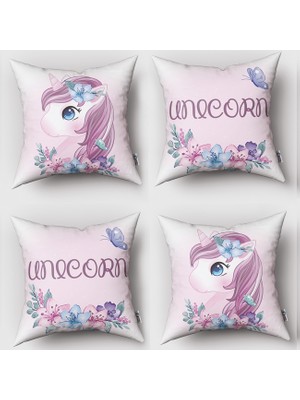 instababyrooms Çift Taraflı Dekoratif 43CM x 43CM Bebek Çocuk Odası 4 Lü Kırlent Kılıfı Model 188