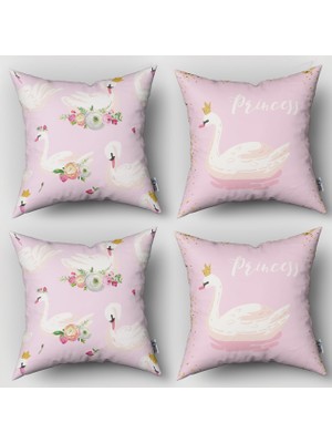instababyrooms Çift Taraflı Dekoratif 43CM x 43CM Bebek Çocuk Odası 4 Lü Kırlent Kılıfı Model 073