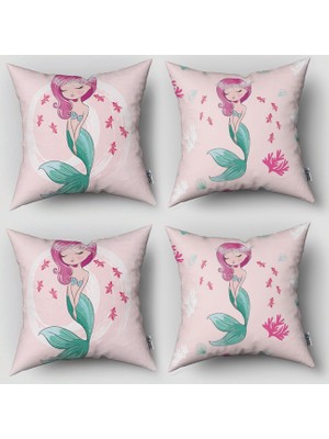 instababyrooms Çift Taraflı Dekoratif 43CM x 43CM Bebek Çocuk Odası 4 Lü Kırlent Kılıfı Model 034