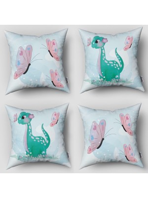 instababyrooms Çift Taraflı Dekoratif 43CM x 43CM Bebek Çocuk Odası 4 Lü Kırlent Kılıfı Model 225