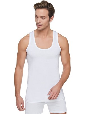 Tutku Erkek (Beyaz) 12'li Paket Penye Atlet %100 Pamuklu