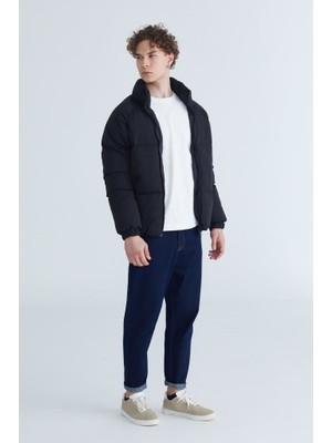 Bpm Erkek Reglan Kol Oversize Siyah Şişme Mont