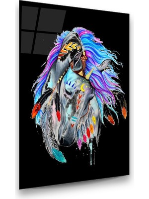 Glass Art Concept Renkli At Dikey Cam Tablo