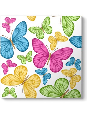 Tabloshop Renkli Kelebekler Çocuk Tablosu