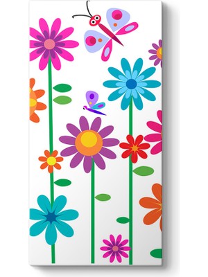 Tabloshop Renkli Sevimli Çiçekler Tablosu