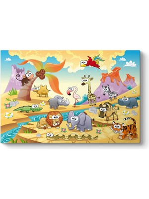 Tabloshop Renkli Hayvanlar Alemi Tablosu