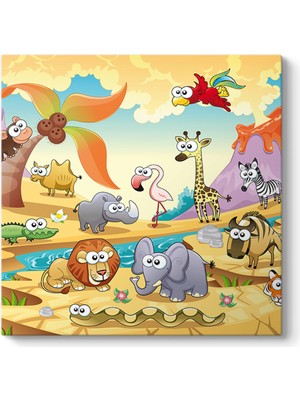 Tabloshop Renkli Hayvanlar Alemi Tablosu