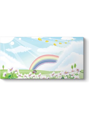 Tabloshop Gökkuşağı ve Çiçekler Tablosu