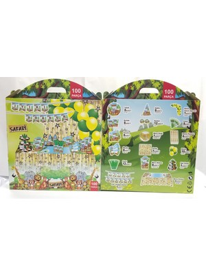 Yavuz Süs 100 Parça Safari Konsept Doğum Günü Parti Seti