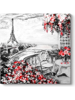 Tabloshop Eyfel Manzaralı Balkon Tablosu