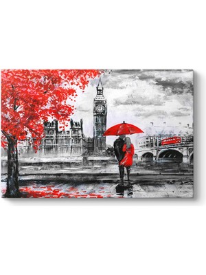 Tabloshop Kırmızı Londra ve Aşıklar Tablosu