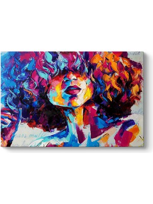 Tabloshop Dekoratif Rengarenk Kadın Tablosu