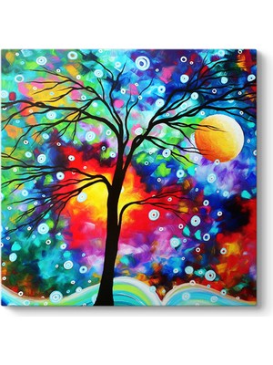 Tabloshop Renkli Soyut Ağaç Tablosu