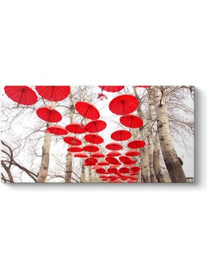 Tabloshop Kırmızı Şemsiyeler Tablosu