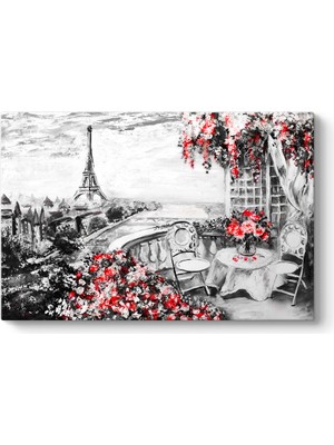 Tabloshop Eyfel Manzaralı Balkon Tablosu
