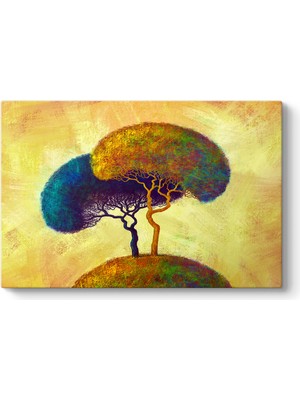 Tabloshop Renkli Sonbahar Ağaçları Tablosu