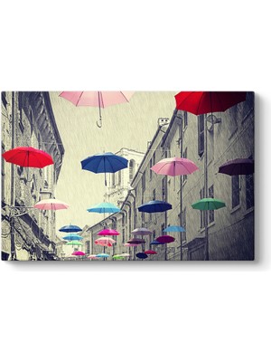 Tabloshop Rengarenk Şemsiyeler Tablosu
