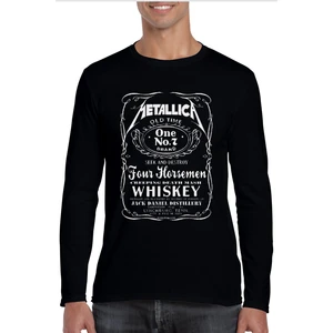 Metallica Jack Logo Bisiklet Yaka Siyah Uzun Kollu Penye Erkek T-Shirt