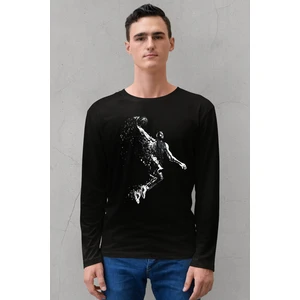 Pro Smaç Bisiklet Yaka Siyah Uzun Kollu Penye Erkek T-Shirt