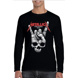 Kuru El Bisiklet Yaka Siyah Uzun Kollu Penye Erkek T-Shirt