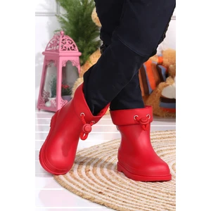 W10257 Bimbi Euri Kız/erkek Çocuk Su Geçirmez Yağmur Kar Çizmesi Kırmızı