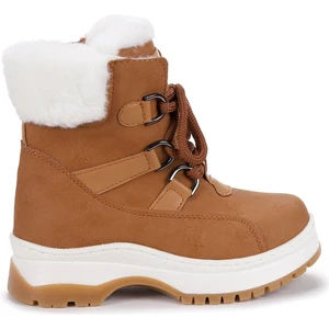 946.21K.240 Alexis Içi Termal Kürk Bağcıklı Kız Çocuk Bot Ayakkabı Camel