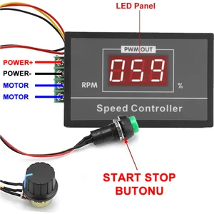30A 60V Dc Motor Hız Kontrol Devresi Panel Tip Potansiyometre