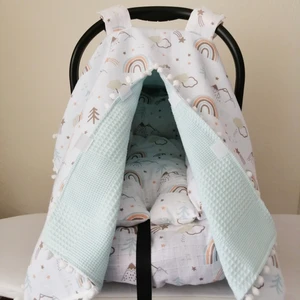 Babies Dream Puset Örtüsü Minderi ve Çarşafı İki Taraflı kullanım Müslin Kumaş ve Pikeli %100 Pamuk