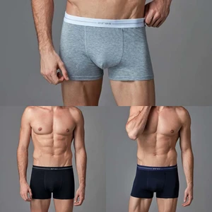 Eros Gri, Siyah ve Lacivert Erkek Stretch Boxer 3lü Kutu