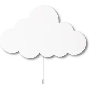 Beyaz Bulut Ahşap Aydınlatma Doğal İthal Boya ile 38x26 cm Boyutunda