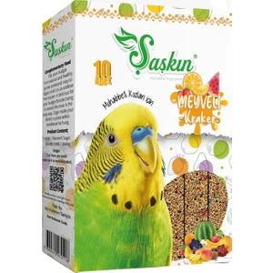 Şaşkın Muhabbet Kuşu Meyveli Kraker-2 Paket-20 Adet
