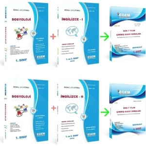 Egem Eğitim Yayınları AÖF Sosyoloji 1. Sınıf Güz ve Bahar 1 ve 2 Dönem Konu Anlatımlı. Soru Bankası. Set + Çıkmış