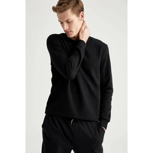 Erkek Siyah Bisiklet Yaka Regular Fit Sweatshirt