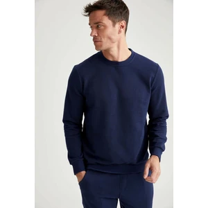 Erkek Lacivert Bisiklet Yaka Regular Fit Sweatshirt