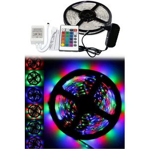 Şerit LED Rgb 5 Metre 16 Renk Kumandalı 3 Çipli LED