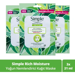 Yoğun Nemlendirici Kağıt Maske 21 ml X3