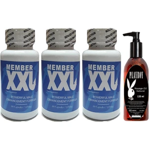 Member Xxl Erkeklere Özel 60LI 3 Adet + Playboy 120 ml Masaj Yağı