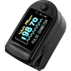 Siyah Pulse Oximetre Kalp Atış Hızı Kan Oksijen Bilgisi Ölçüm Cihazı Kılıflı Oximeter