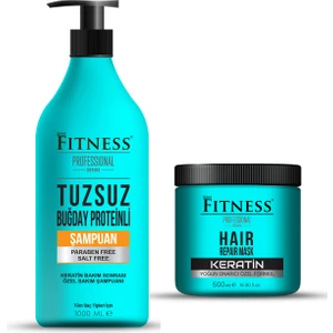 Fitness Professional Tuzsuz Şampuan ve Yoğun Onarıcı Keratin Saç Maskesi Seti