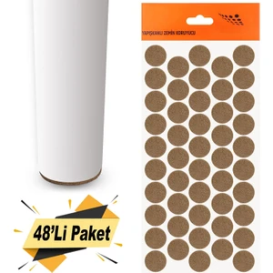 BADEM10 Yapışkanlı Mobilya Masa Sandalye Parke Zemin Ayak Koruyucu Kaydırmaz Keçesi 20 Mm (48'Lİ PAKET)