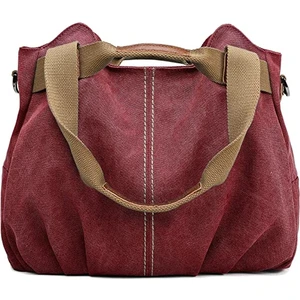 Kadın Casual Retro Retro Retro Hobo Tuval Günlük Cüzdan Üst Kolu Omuz Desteği Alışveriş Çantası (Yurt Dışından)