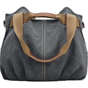 Kadın Casual Retro Retro Retro Hobo Tuval Günlük Cüzdan Üst Kolu Omuz Desteği Alışveriş Çantası (Yurt Dışından)