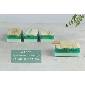 Aktürk Osmanli Sabuni Eşek Sütlü & Okaliptus  Kabak Lifli El Yapımı Sabun 4 Adet (Toplam 480 Gr)