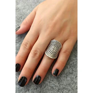 Fildişi Aksesuar Antik Gümüş Kaplama Otantik Şekilli El Yapımı Ayarlanabilir Yüzük