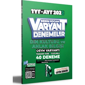 Benim Hocam Yayınları 2022 TYT Din Kültürü ve Ahlak Bilgisi Tamamı Video Çözümlü 40 Deneme Sınavı