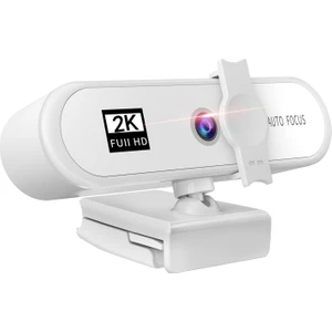 F Fityle 1080 P / 2 K / 4 K Hd Webcam Web Kamera Mikrofon ile Web Kamera Otomatik Nişanlı, Tak ve Oyun, Video Arama Kayıt - 2k Beyaz (Yurt Dışından)