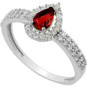 Osmanlı Gümüş Akis Yakut Taşlı Kadın Gümüş Yüzük